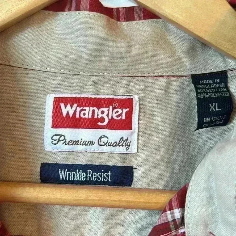 Wrangler Short Sleeve Button Down Plaid Shirt XL Men's Big & Tall Outdoor Work - Picture 5 of 8